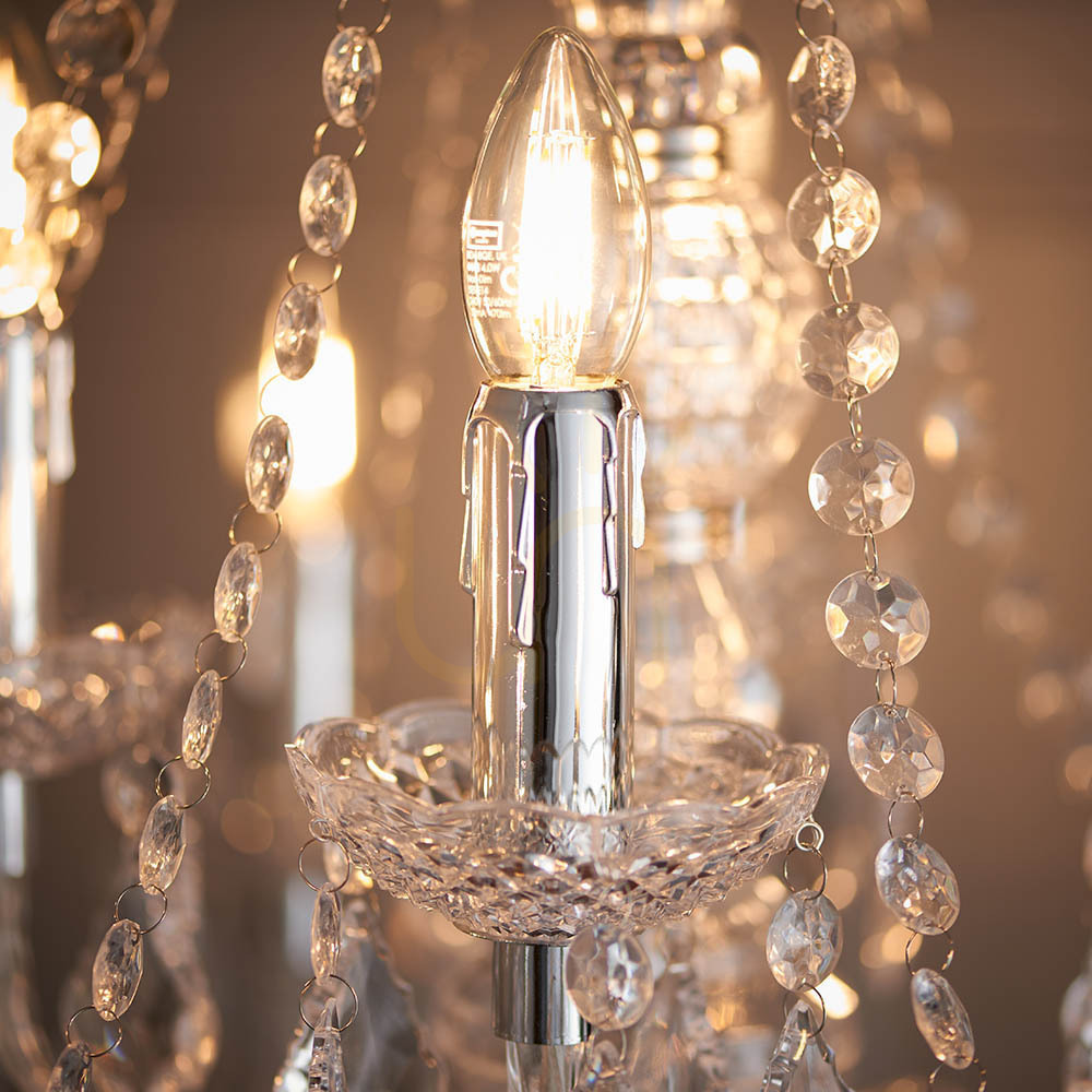 Show Pendant Light Endon Clarence Chrome 12-Light Acrylic 78cm Pendant Light Endon Clarence Chrome 12-Light Acrylic 78cm