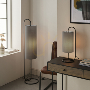 Endon Grey Steel Fabric Table Lamp 50cm E27 small 3