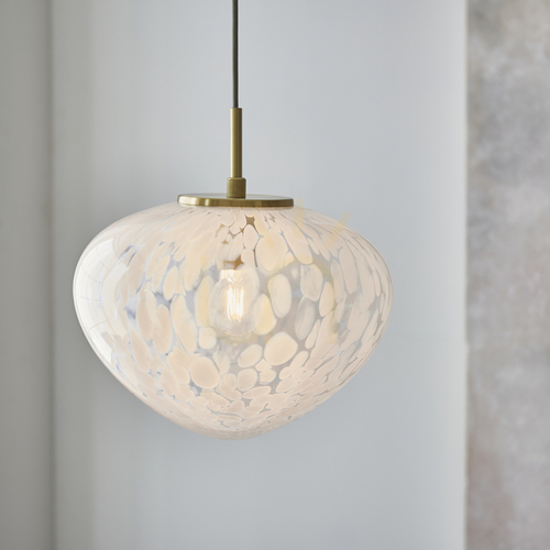 Check Pendant Light Endon Mali Brass Steel Glass 33 cm E27 Dimmable