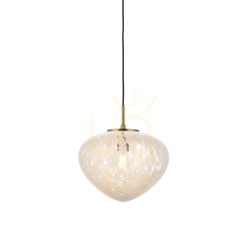 Check Pendant Light Endon Mali Brass Steel Glass 33 cm E27 Dimmable