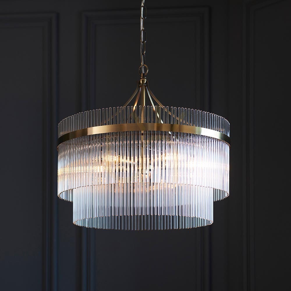 Display Pendant Light Endon Marietta Brass 5-Light 50 cm Metal Glass Pendant Light Endon Marietta Brass 5-Light 50 cm Metal Glass