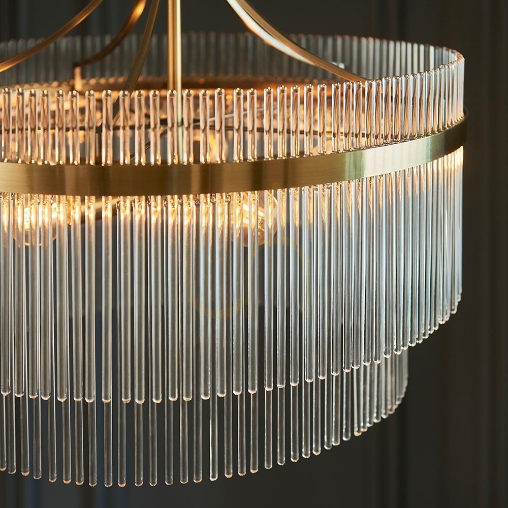 View Pendant Light Endon Marietta Brass 5-Light 50 cm Metal Glass Pendant Light Endon Marietta Brass 5-Light 50 cm Metal Glass