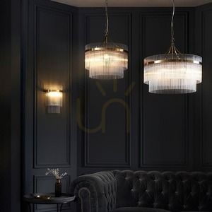 Pendant Light Endon Marietta Brass 3-Light Metal Glass 40cm small 1