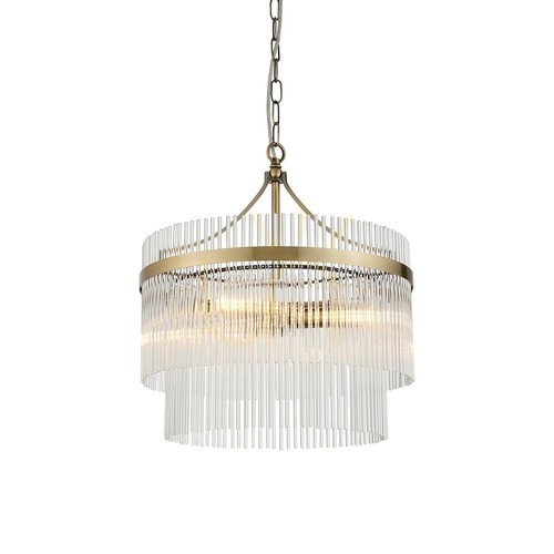 Check Pendant Light Endon Marietta Brass 3-Light Metal Glass 40cm