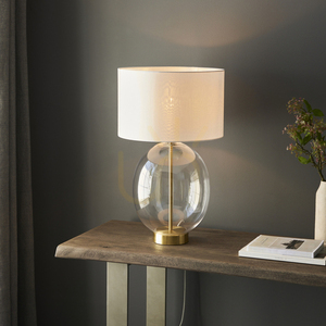 Endon KELDA OVAL table lamp, brass and glass, touch dimmer, 57.8 cm small 3