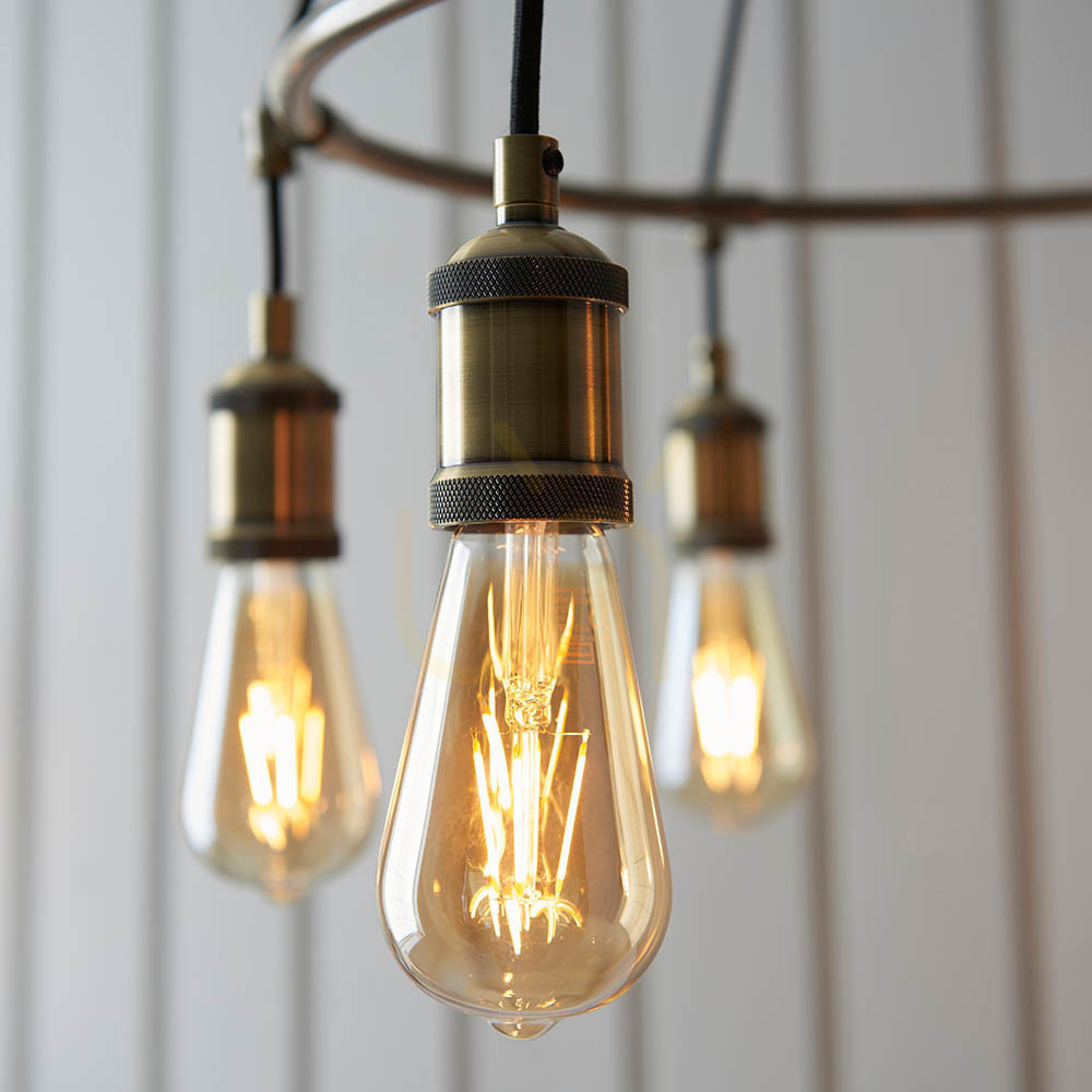 View Endon Brass 6-Light Pendant Light 54cm Steel E27 Endon Brass 6-Light Pendant Light 54cm Steel E27