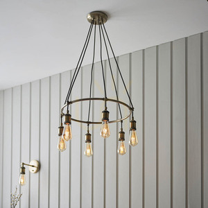 Endon Brass 6-Light Pendant Light 54cm Steel E27 5 Endon Brass 6-Light Pendant Light 54cm Steel E27 small 5