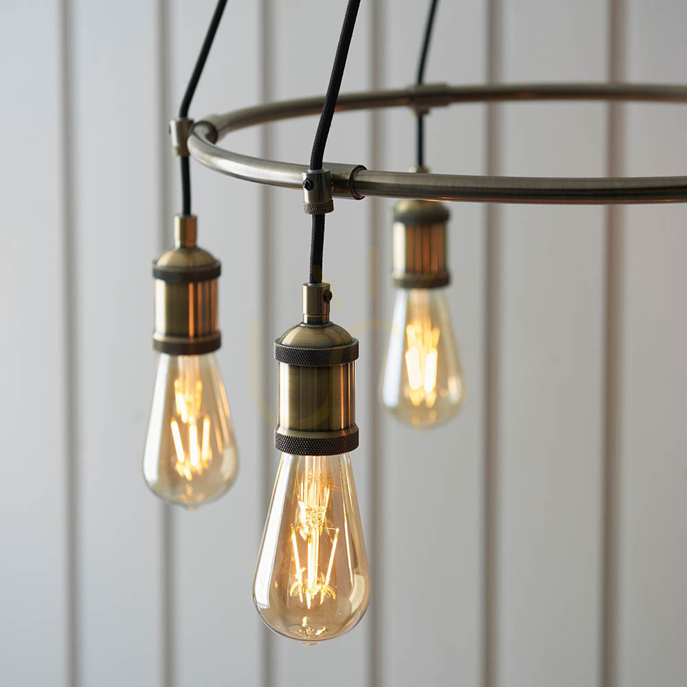 Preview Endon Brass 6-Light Pendant Light 54cm Steel E27 Endon Brass 6-Light Pendant Light 54cm Steel E27