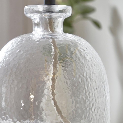 Check Endon Lyra Table Lamp Base Black, Textured Glass E14 29.3 cm 100910