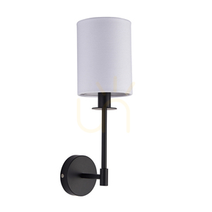 Endon Sancerre Black Fabric Wall Light E14 Vintage White Shade 1 Endon Sancerre Black Fabric Wall Light E14 Vintage White Shade small 1