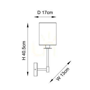 Endon Sancerre Black Fabric Wall Light E14 Vintage White Shade 2 Endon Sancerre Black Fabric Wall Light E14 Vintage White Shade small 2