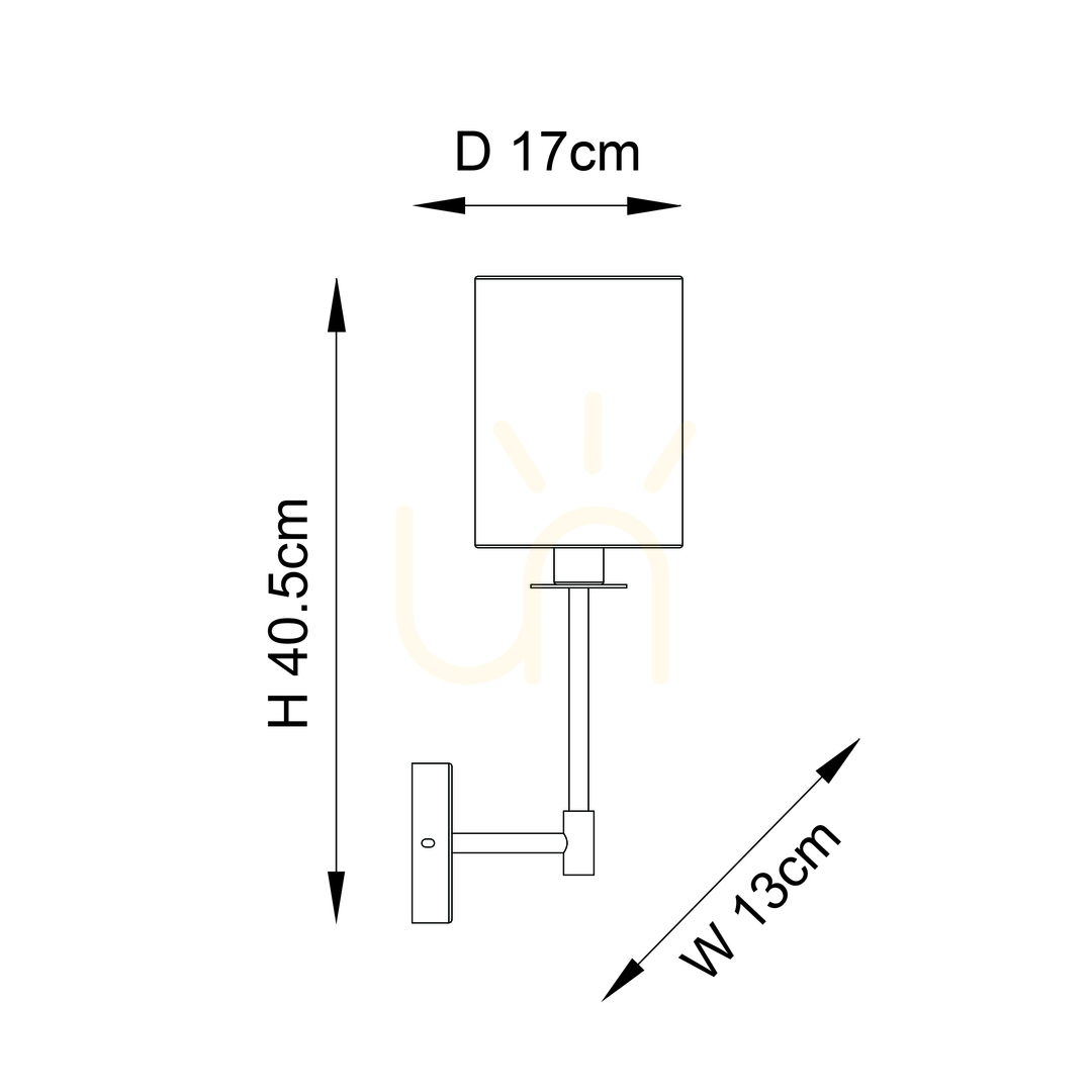 Preview Endon Sancerre Black Fabric Wall Light E14 Vintage White Shade Endon Sancerre Black Fabric Wall Light E14 Vintage White Shade