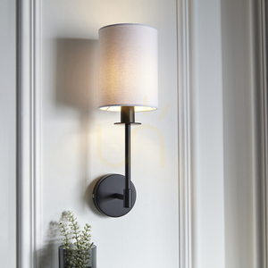 Endon Sancerre Black Fabric Wall Light E14 Vintage White Shade 3 Endon Sancerre Black Fabric Wall Light E14 Vintage White Shade small 3