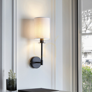 Endon Sancerre Black Fabric Wall Light E14 Vintage White Shade 4 Endon Sancerre Black Fabric Wall Light E14 Vintage White Shade small 4