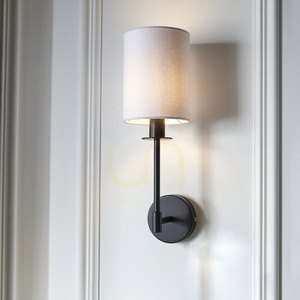 Endon Sancerre Black Fabric Wall Light E14 Vintage White Shade 6 Endon Sancerre Black Fabric Wall Light E14 Vintage White Shade small 6