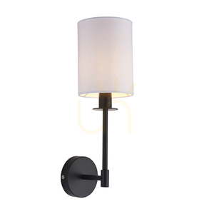 Endon Sancerre Black Fabric Wall Light E14 Vintage White Shade 0 Endon Sancerre Black Fabric Wall Light E14 Vintage White Shade small 0