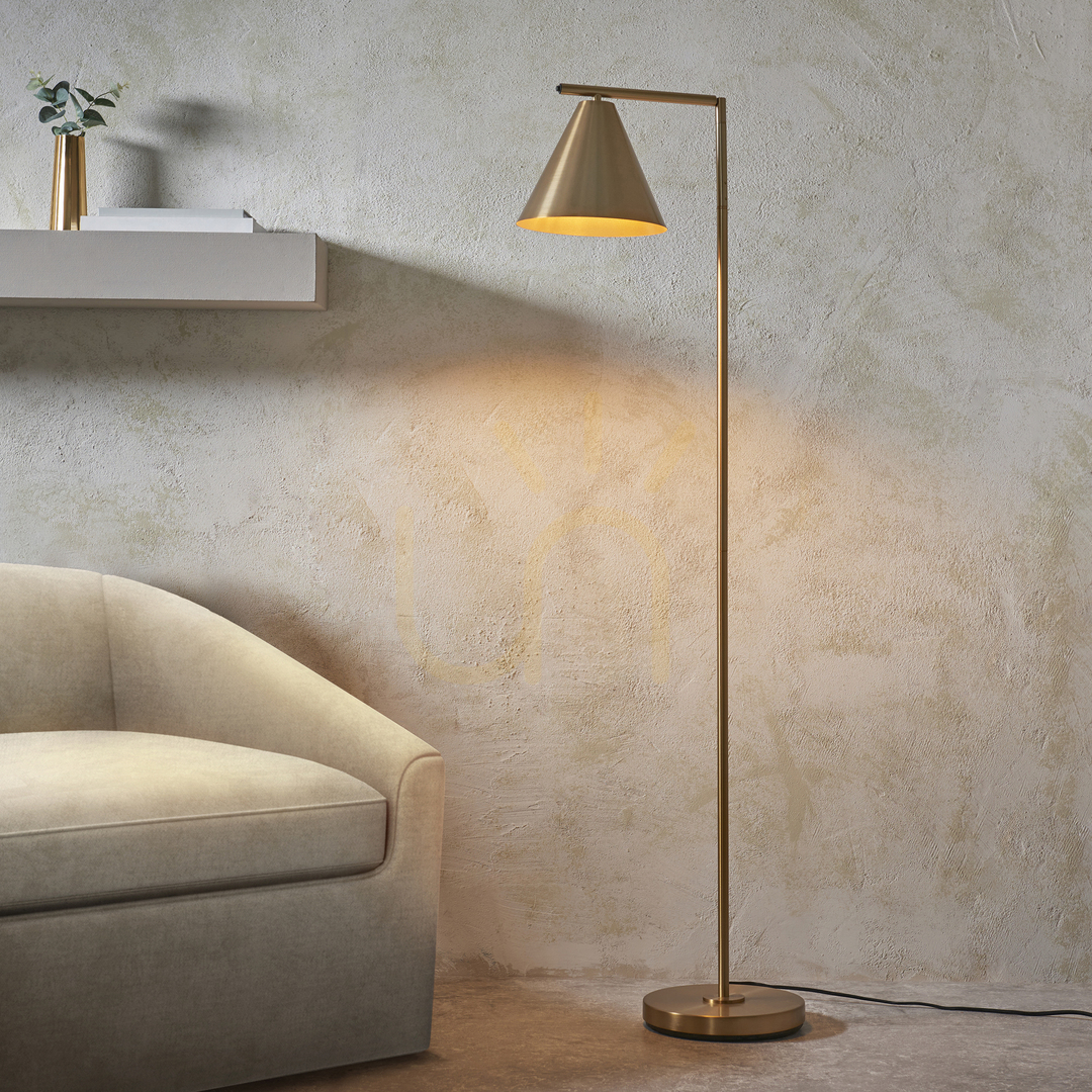 Display Standing Lamp Endon Cape Brass Steel E27 1-Light Standing Lamp Endon Cape Brass Steel E27 1-Light