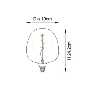 Endon Swirl E27 decorative LED filament bulb, 4 W 2000 K, amber glass, Ø 19 cm small 1