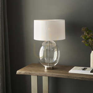 Endon Silver Oval Table Lamp Vintage White Shade 57.8 cm 3 Endon Silver Oval Table Lamp Vintage White Shade 57.8 cm small 3