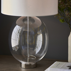 Endon Silver Oval Table Lamp Vintage White Shade 57.8 cm 5 Endon Silver Oval Table Lamp Vintage White Shade 57.8 cm small 5