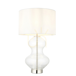 Endon Silver Fabric Glass Table Lamp, Vintage White Shade, 57.8 cm 0 Endon Silver Fabric Glass Table Lamp, Vintage White Shade, 57.8 cm small 0