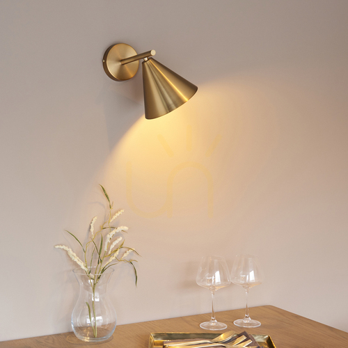 Check Wall lamp Cape Brass Endon