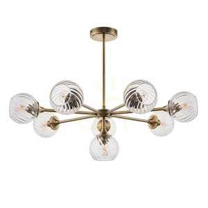Endon Brass 8-Light Pendant Lamp 77cm Steel Glass 1 Endon Brass 8-Light Pendant Lamp 77cm Steel Glass small 1