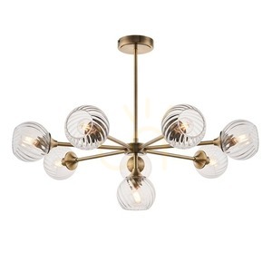 Endon Brass 8-Light Pendant Lamp 77cm Steel Glass 0 Endon Brass 8-Light Pendant Lamp 77cm Steel Glass small 0