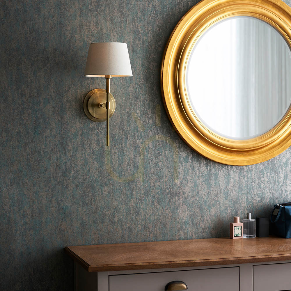 Display Endon Brass Ivory Fabric Dimmable E14 Indoor Wall Light Endon Brass Ivory Fabric Dimmable E14 Indoor Wall Light