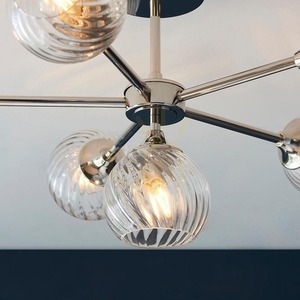 Endon Allegra Semi-Flush Ceiling Light Bright Nickel 6xE14 Spiral Glass 64 cm 104050 small 6