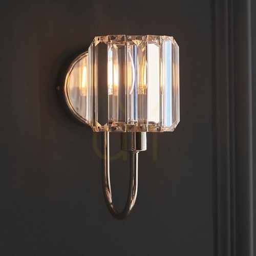 Check Wall Light Endon Berenice Silver Steel Glass E14 Dimmable