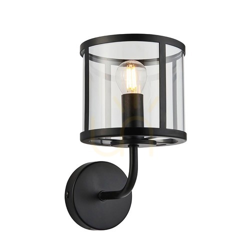 Check Wall lamp Hopton Black Endon