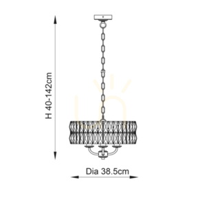 Clifton Pendant Lamp Silver Endon small 2