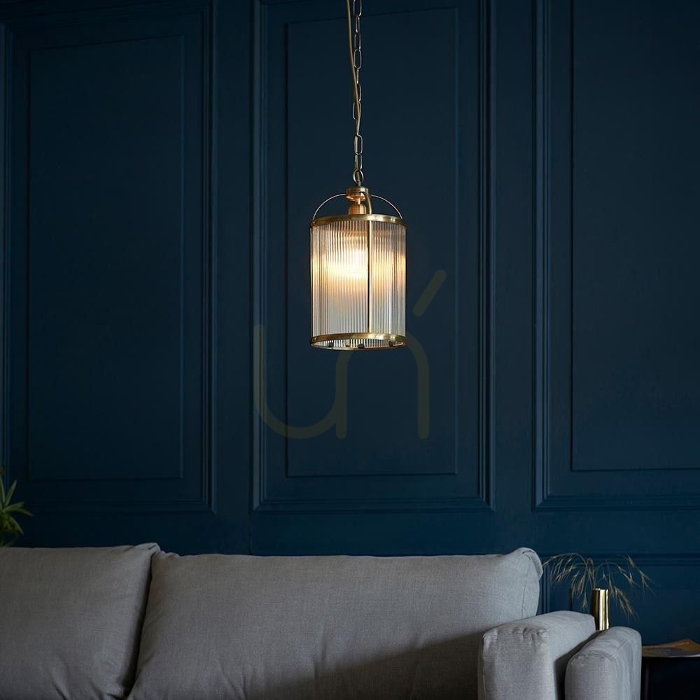 Show Pendant Light Endon Lambeth Ribbed Brass Glass 20 cm E27 Dimmable Pendant Light Endon Lambeth Ribbed Brass Glass 20 cm E27 Dimmable