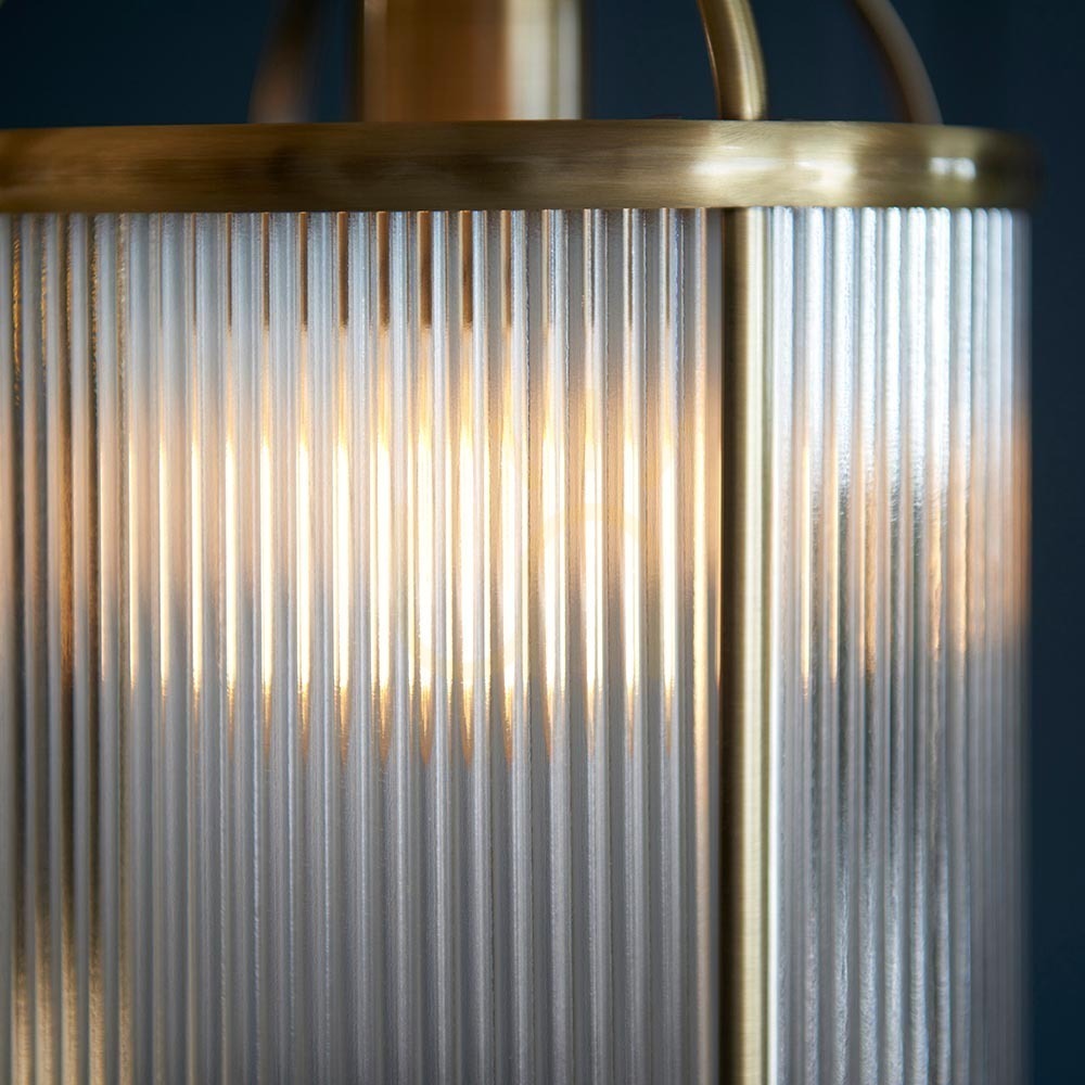 Preview Pendant Light Endon Lambeth Ribbed Brass Glass 20 cm E27 Dimmable Pendant Light Endon Lambeth Ribbed Brass Glass 20 cm E27 Dimmable