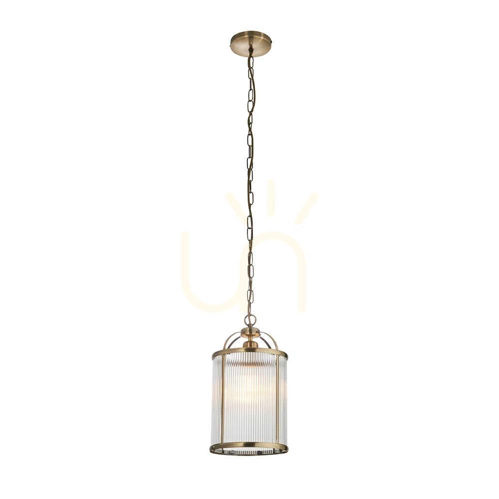 Display Pendant Light Endon Lambeth Ribbed Brass Glass 20 cm E27 Dimmable Pendant Light Endon Lambeth Ribbed Brass Glass 20 cm E27 Dimmable