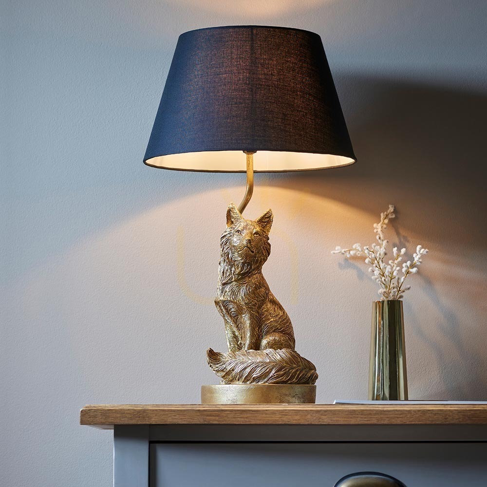 Display Table Lamp Endon Fox Black Resin Fabric Steel 53 cm Table Lamp Endon Fox Black Resin Fabric Steel 53 cm