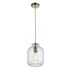 Pendant Light Endon Lyra Brass Glass 20cm E27 Dimmable small 1