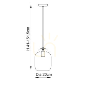 Pendant Light Endon Lyra Brass Glass 20cm E27 Dimmable small 2