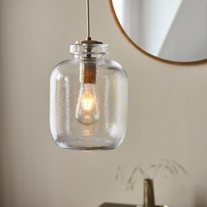Pendant Light Endon Lyra Brass Glass 20cm E27 Dimmable small 3