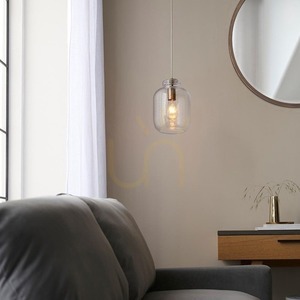 Pendant Light Endon Lyra Brass Glass 20cm E27 Dimmable small 5
