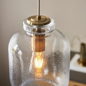 Pendant Light Endon Lyra Brass Glass 20cm E27 Dimmable small 7