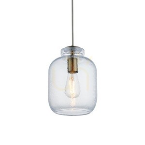 Pendant Light Endon Lyra Brass Glass 20cm E27 Dimmable small 0