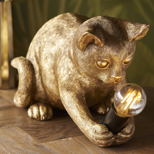 Check Table Lamp Endon Kitten Black Resin Steel 31 cm