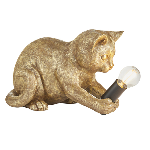 Check Table Lamp Endon Kitten Black Resin Steel 31 cm