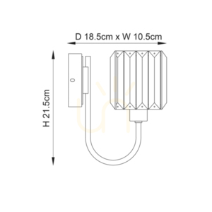 Brass Wall Light Endon Berenice E14 Steel Glass 21.5 cm small 2