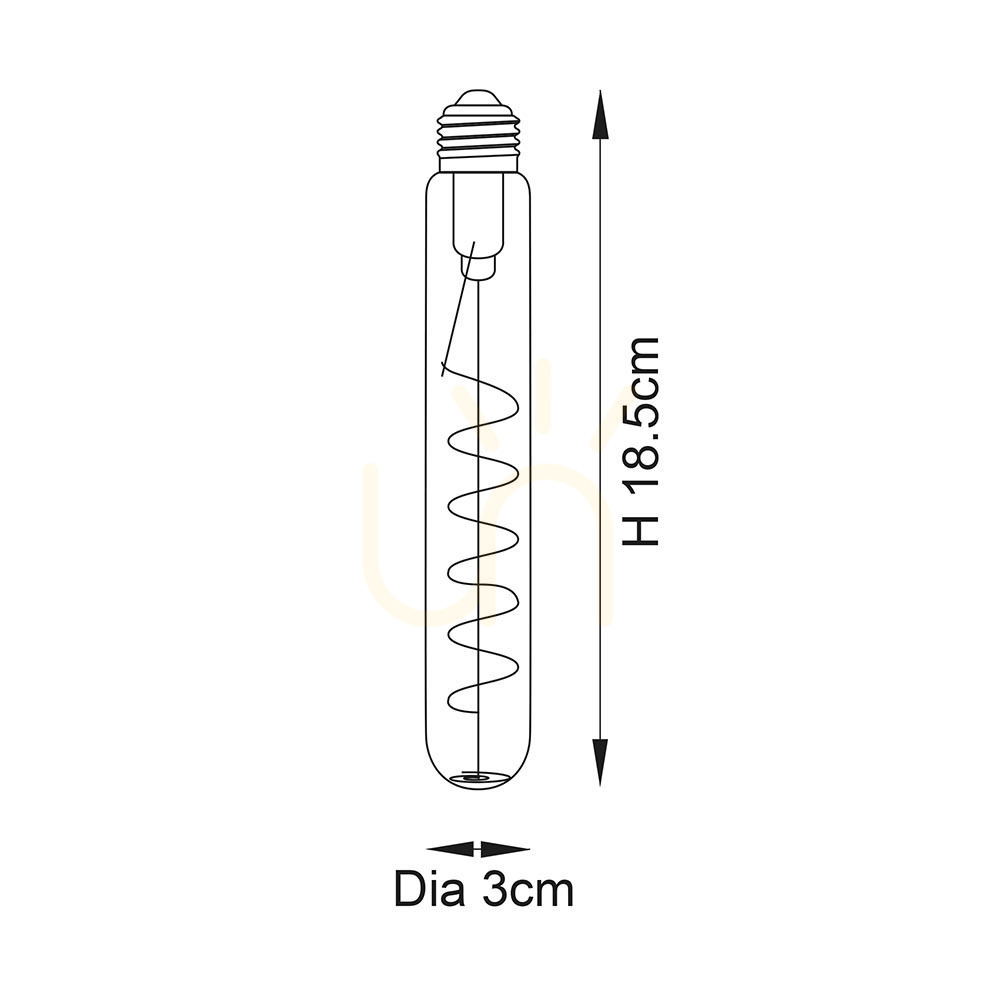 View Spiral Tubular Transparent Glass Lamp by Endon E27 Dimmable 4W 18.5cm Spiral Tubular Transparent Glass Lamp by Endon E27 Dimmable 4W 18.5cm