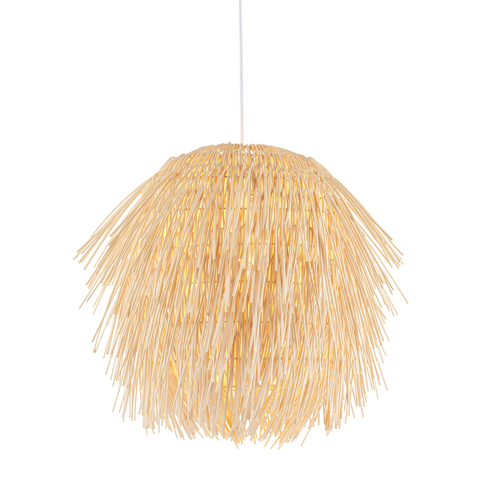 Check Pendant Light Endon Pushpa Brown Rattan Steel 47 cm