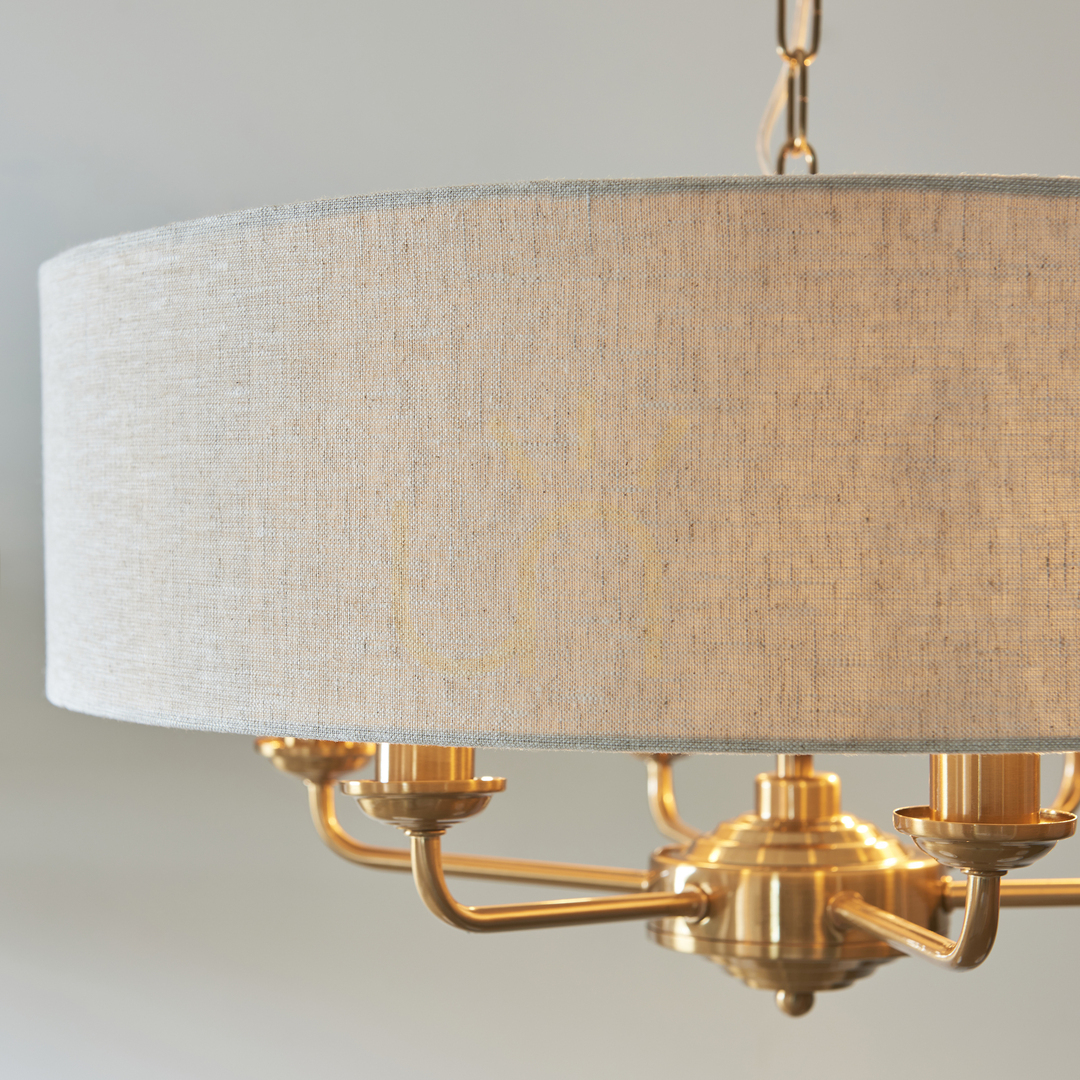 Display Endon Highclere Brass 6-Light Pendant Lamp 55cm Endon Highclere Brass 6-Light Pendant Lamp 55cm