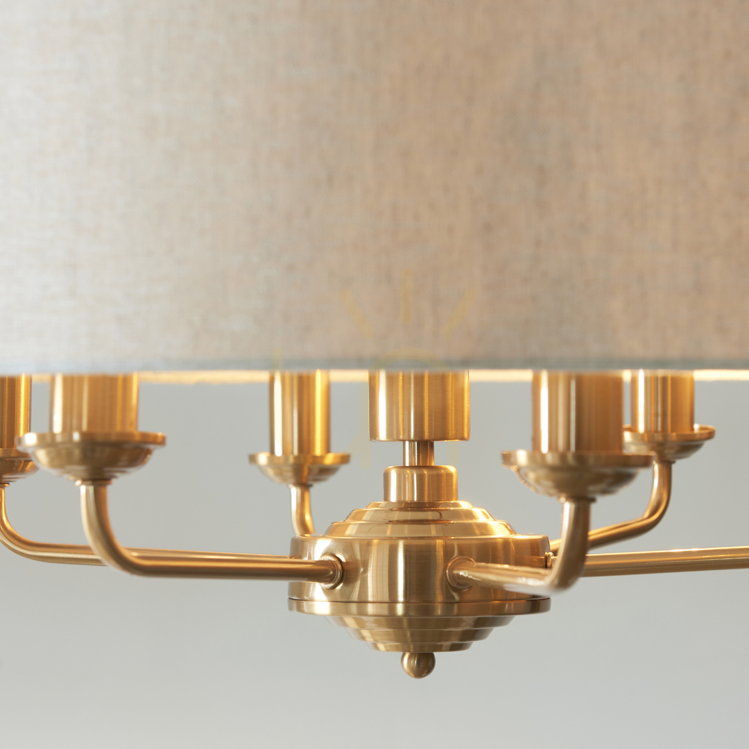 Show Endon Highclere Brass 6-Light Pendant Lamp 55cm Endon Highclere Brass 6-Light Pendant Lamp 55cm